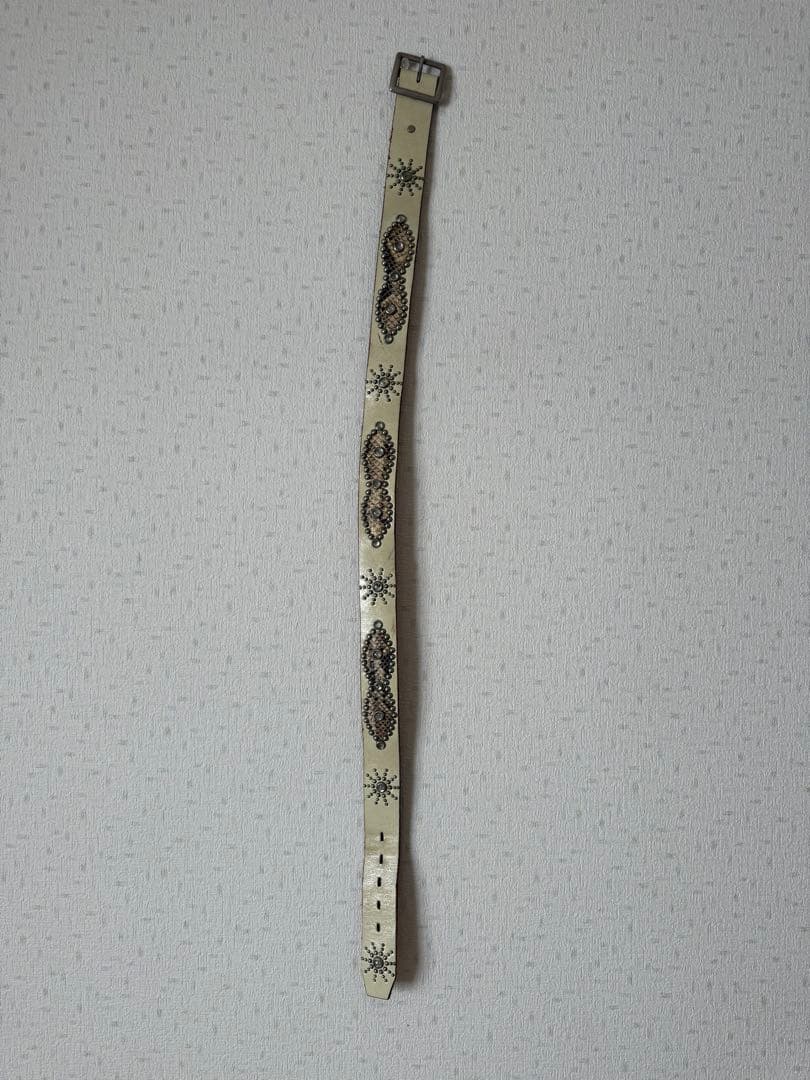 希少 HTC アイボリースタッズ スネーク ベルト 36