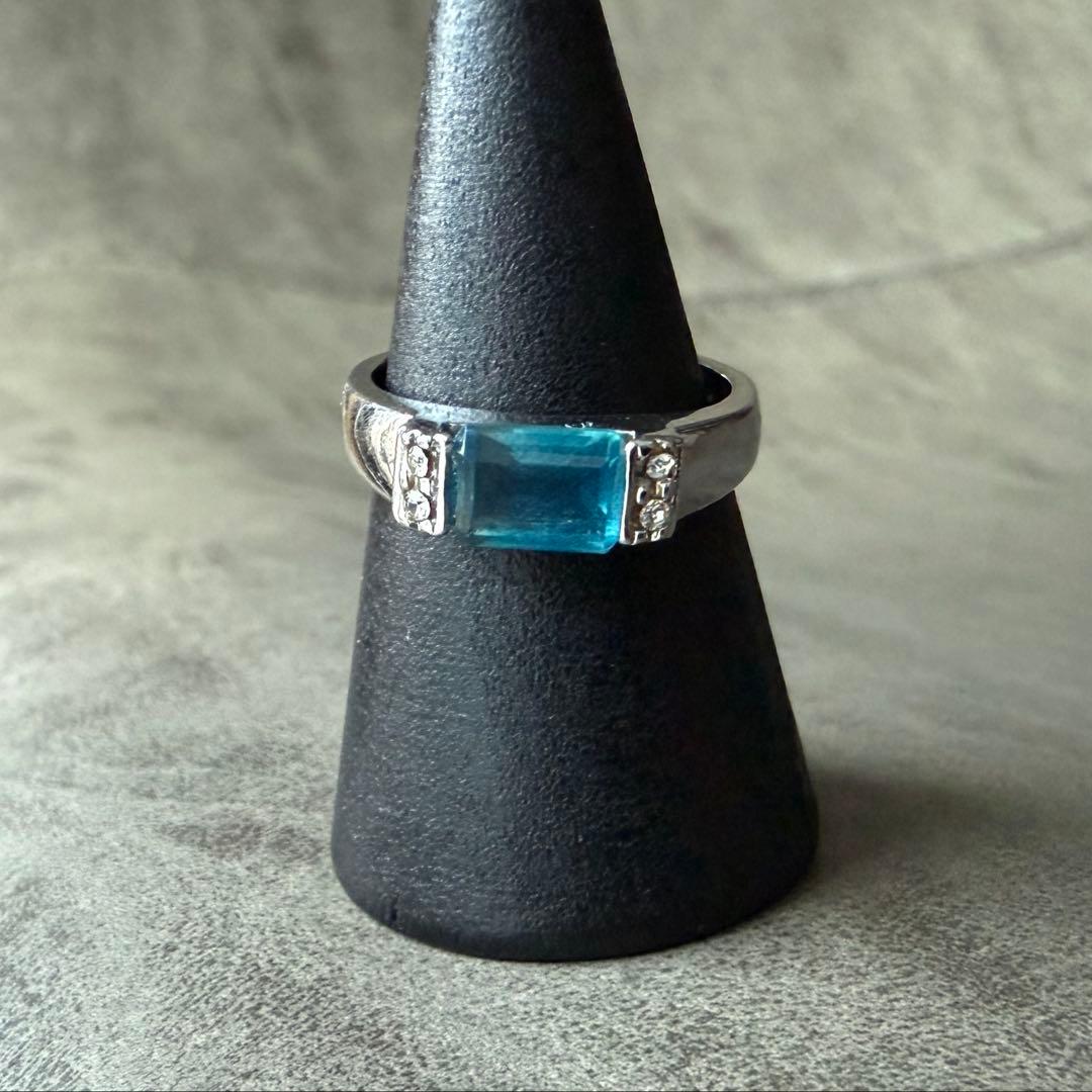 vintage ／ 天然石 ブルートパーズ silver刻印 リング 11号 - メルカリ