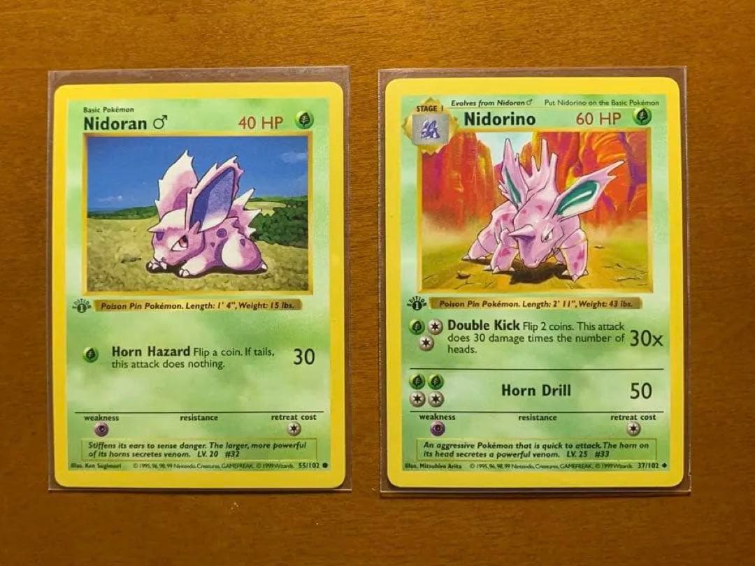 ポケモンカードゲーム Nidoran&Nidorino 1st edition shadow less pokemon cards 1st edition Nidorino | eBay