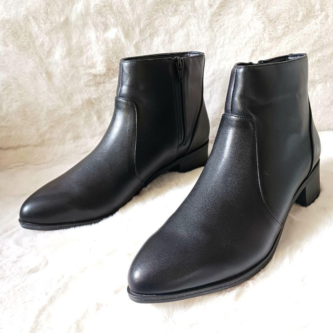 未使用品 卑弥呼 サイドジップ ブーツ ポインテッドトゥ　ブラック 25.5cm