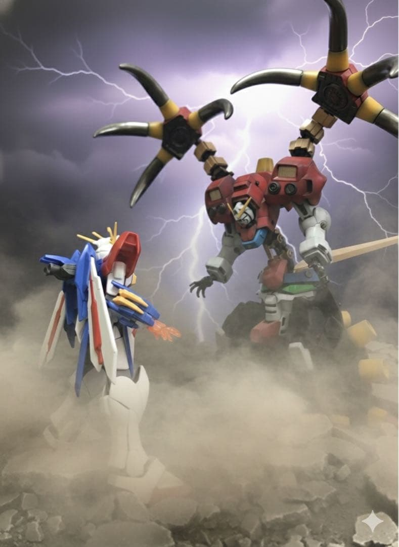 ガンプラ バンダイ デビルガンダム 旧キット 改造 全塗装 完成品【G