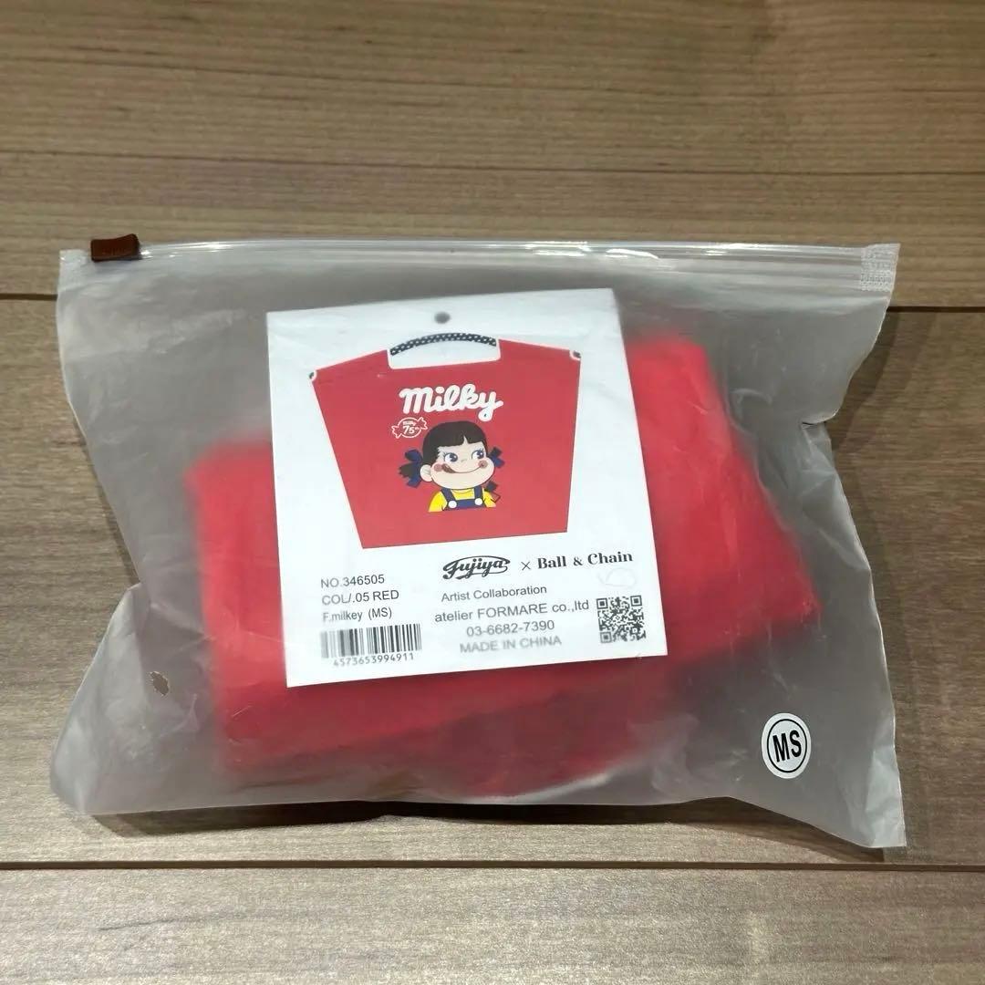 ボールアンドチェーン 不二家 ペコちゃん MSサイズ エコバッグ レッド