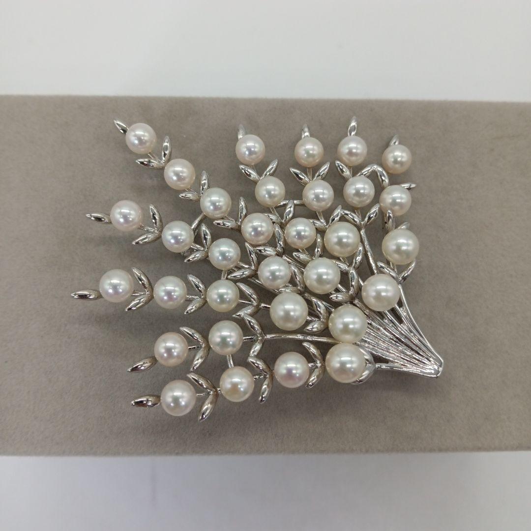 1-1893【美品】アコヤ ベビーパール SILVER ブローチ レディース 楽天市場】あこや真珠 ブローチ 7.5-8.0mm SV925 パール 普段使い