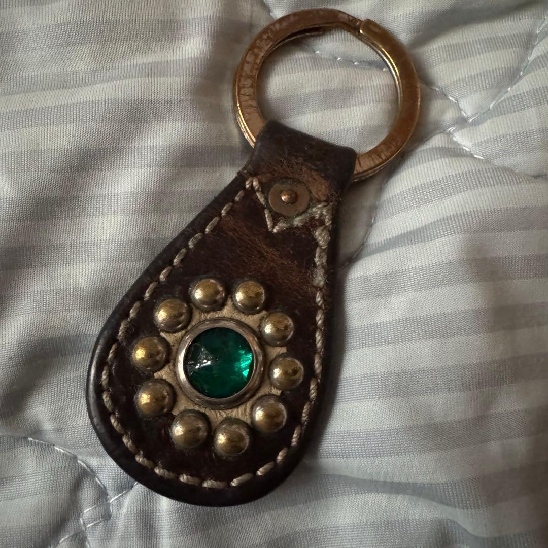 ダブルアールエル　アメリカ製　レザーキーホルダー