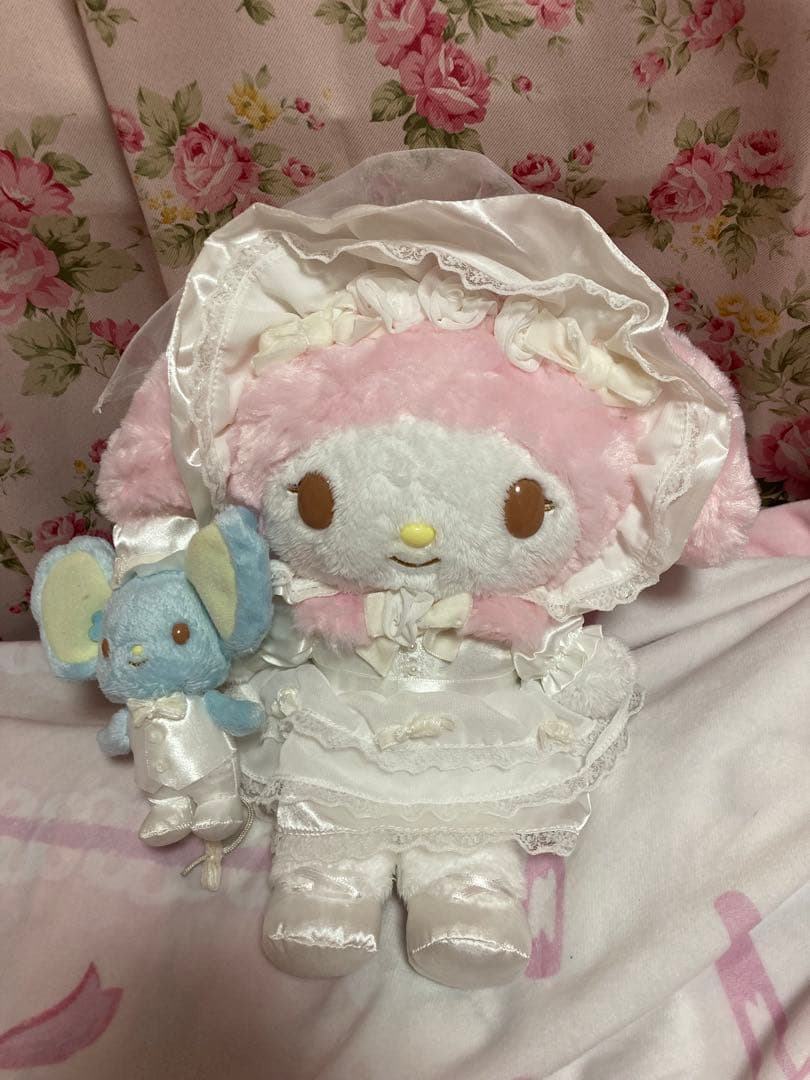 マイメロディ ぬいぐるみ ウェディング　レースデザイン