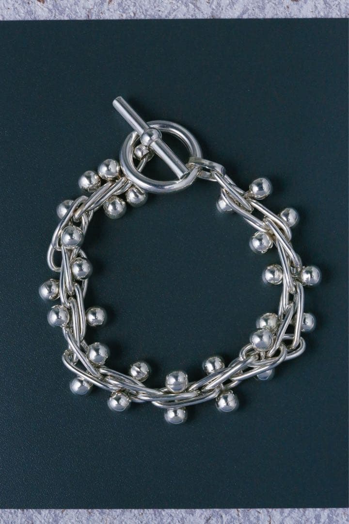 アクセサリー Silver Beaded Bracelet / Large fifth