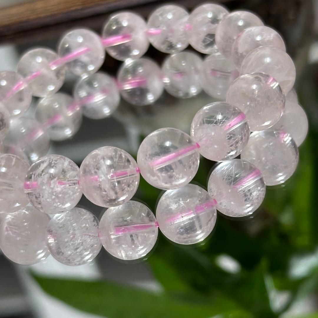 【激レア】【高品質】希少 スノー ガーデンクォーツ ブレスレット 透明度高