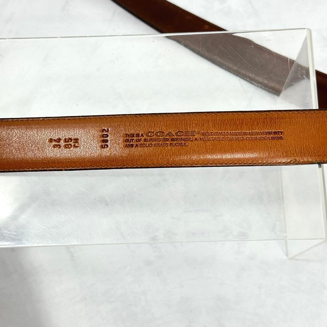 極超希少COACH レザーベルト ブラウン オールドコーチ NYC製 5802