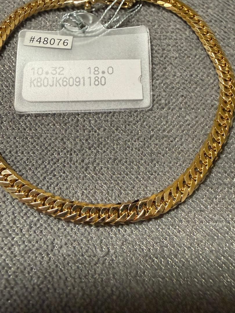 K18イエローゴールド 6面カットダブル喜平ブレスレット 18cm 10.32g