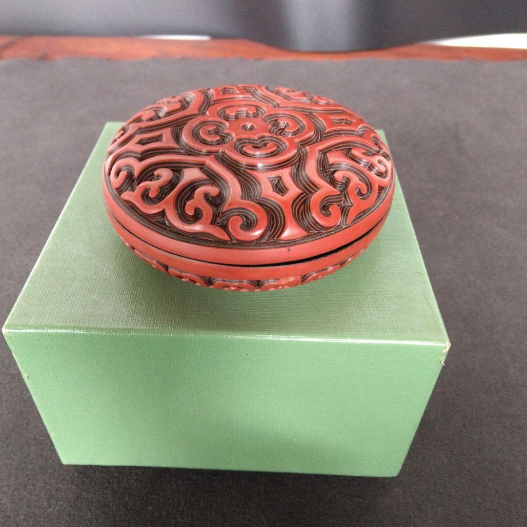 香合　堆朱　多層塗り