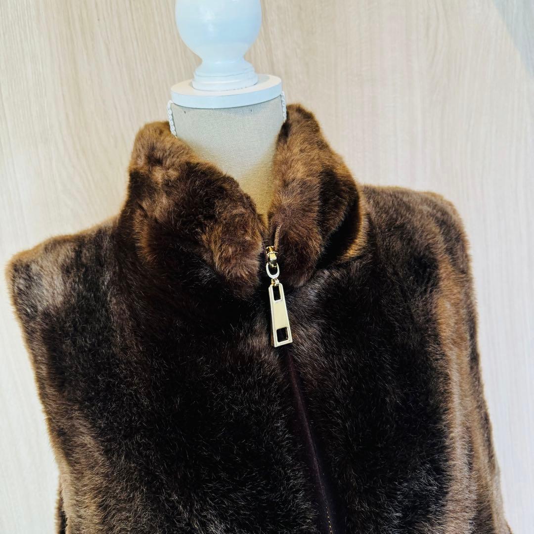 a point etc アポワンウテセ エコファーベスト ジップアップ ブラウン