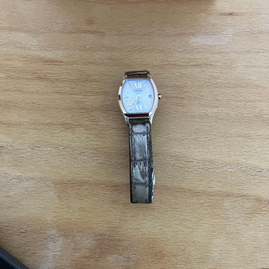 シチズン電波時計 ホワイト文字盤