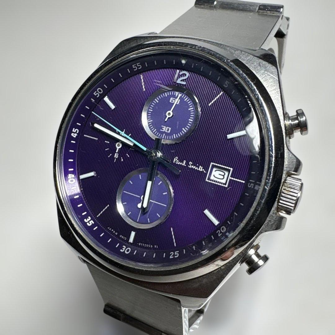 Paul Smith クロノグラフ 腕時計 パープル シルバー ポールスミス