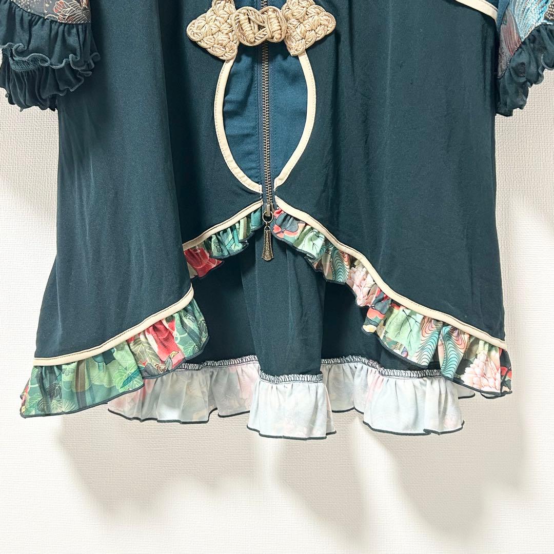 ozz oneste チャイナワンピース 羽織り グリーン - メルカリ