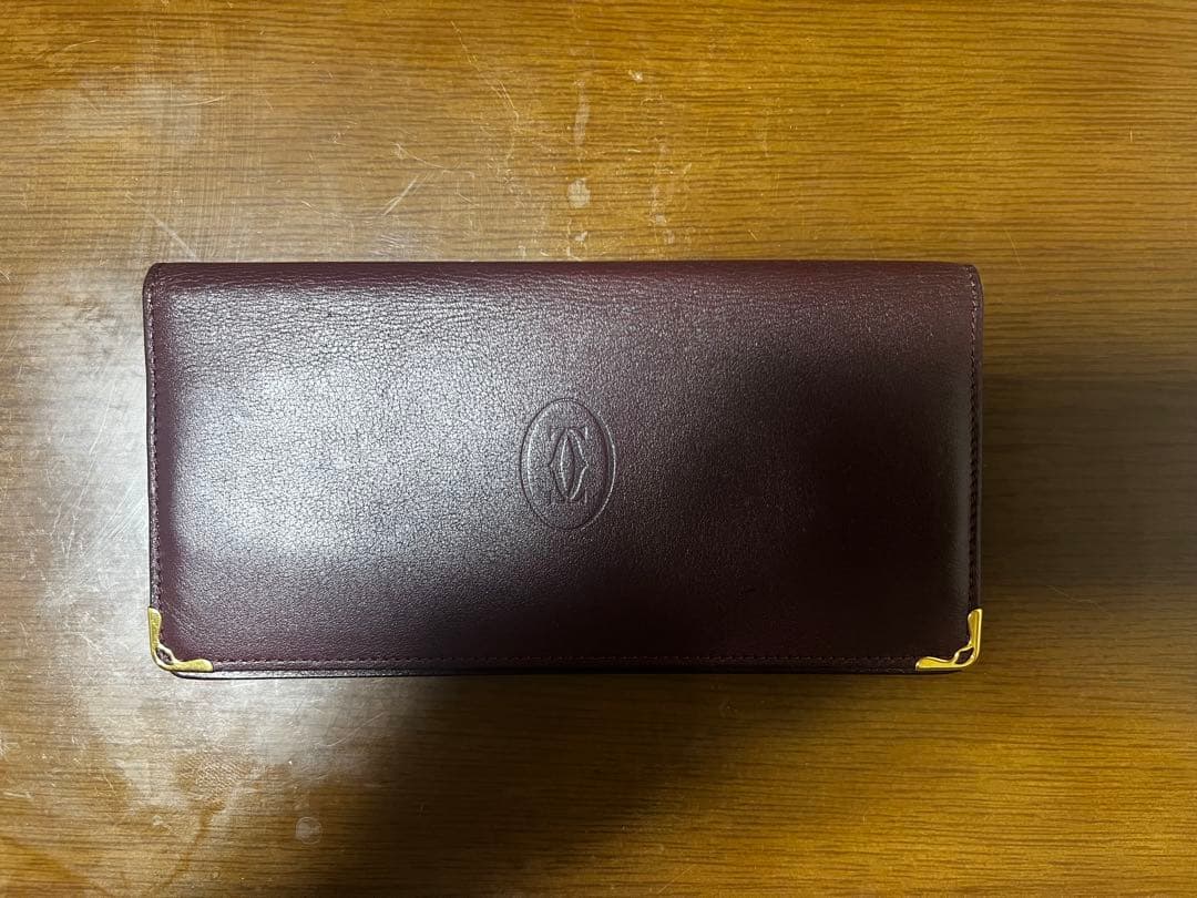 カルティエ 長財布 レザー ロゴ刻印 MADE IN ITALY 正規品