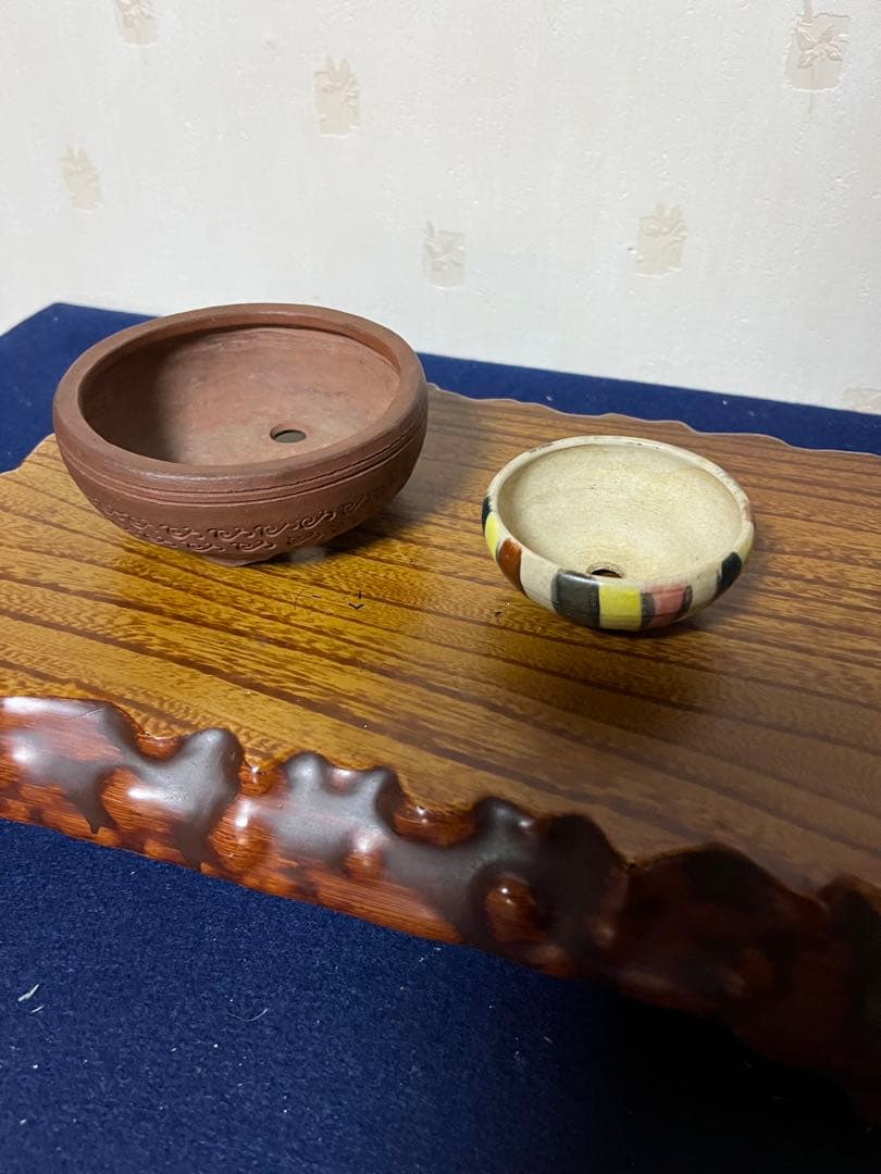 283 盆栽　盆栽鉢　植木鉢　和鉢　訳あり　2鉢 盆栽鉢 / BONSAI POT】KOBIKI WHITE 縁あり 丸型(ROUND) - Handmade