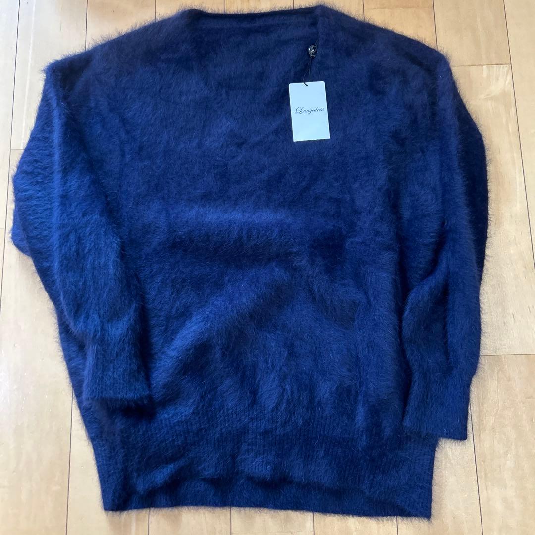 新品　Loungedress ネイビー 長袖ニットセーター F