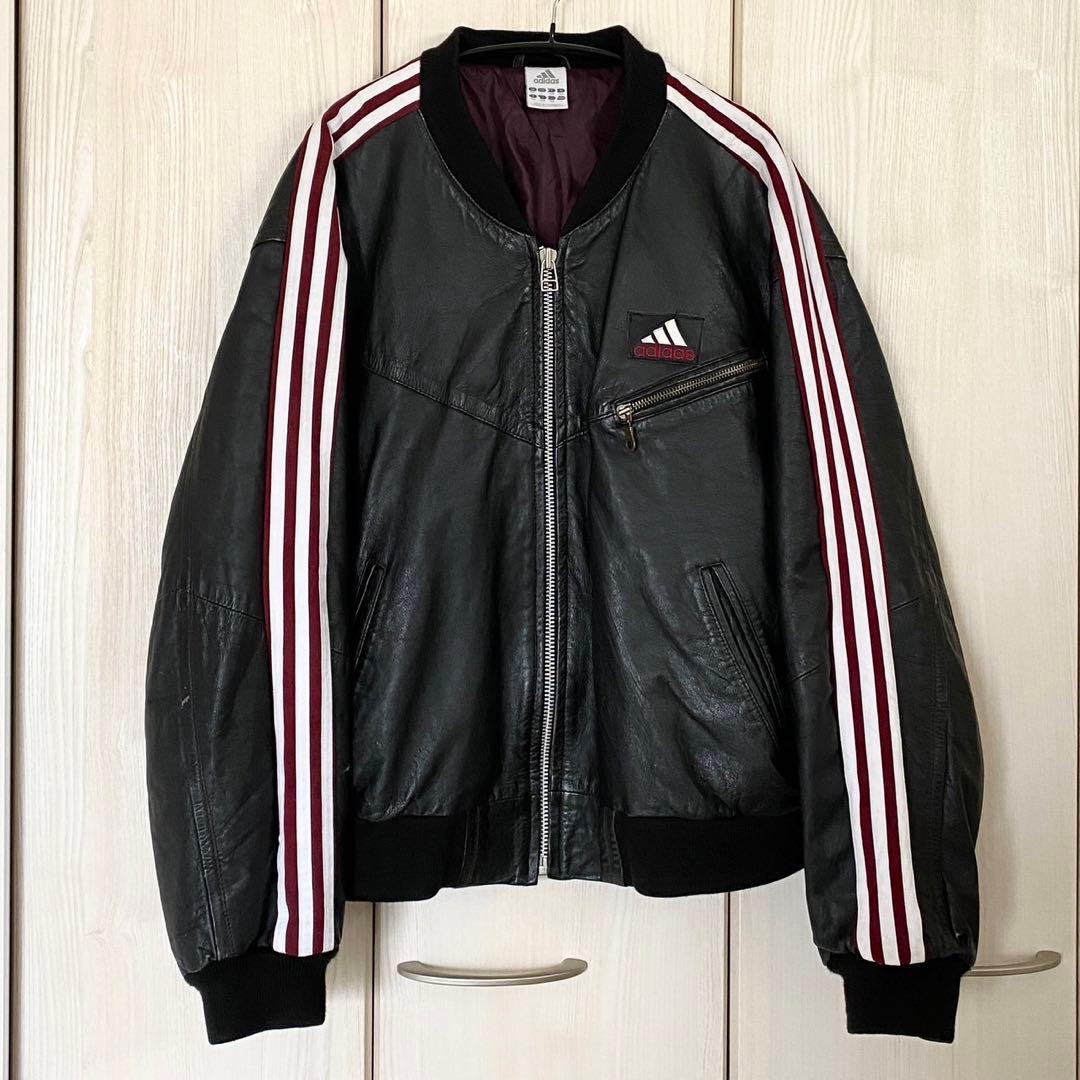 ADIDAS AYNE リメイク レザー ジャケット トラック 80s 90s - メルカリ