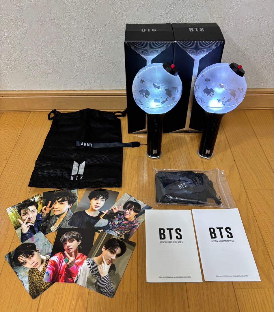 BTS ペンライト✨ver3 箱付き アミボム ２個セット BTS 公式ペンライト ver3 アミボム - メルカリ