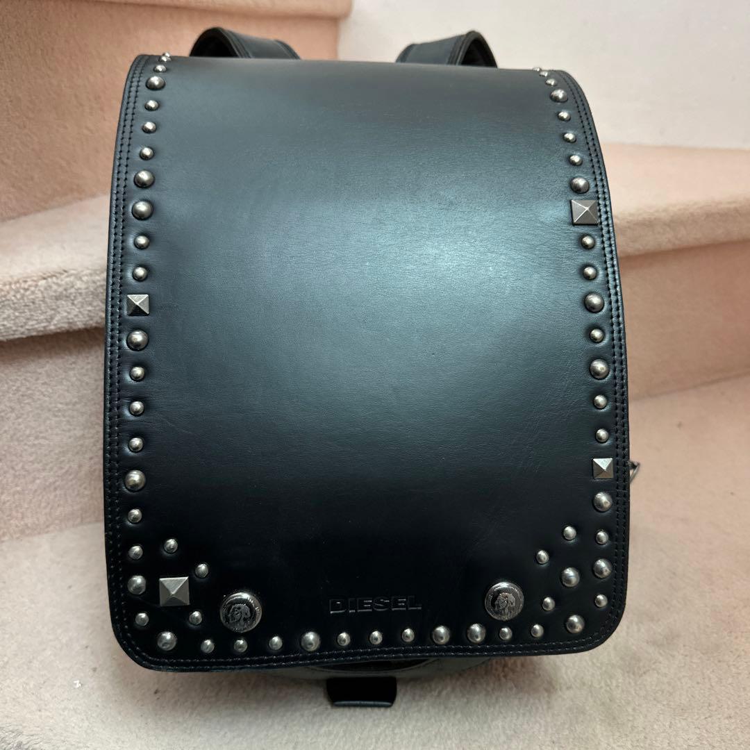 DIESEL 黒 レザー スタッズ ランドセル - メルカリ