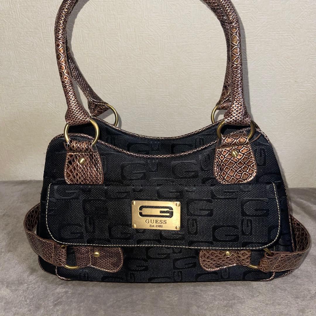 00s archive y2k GUESS black handbag - メルカリ