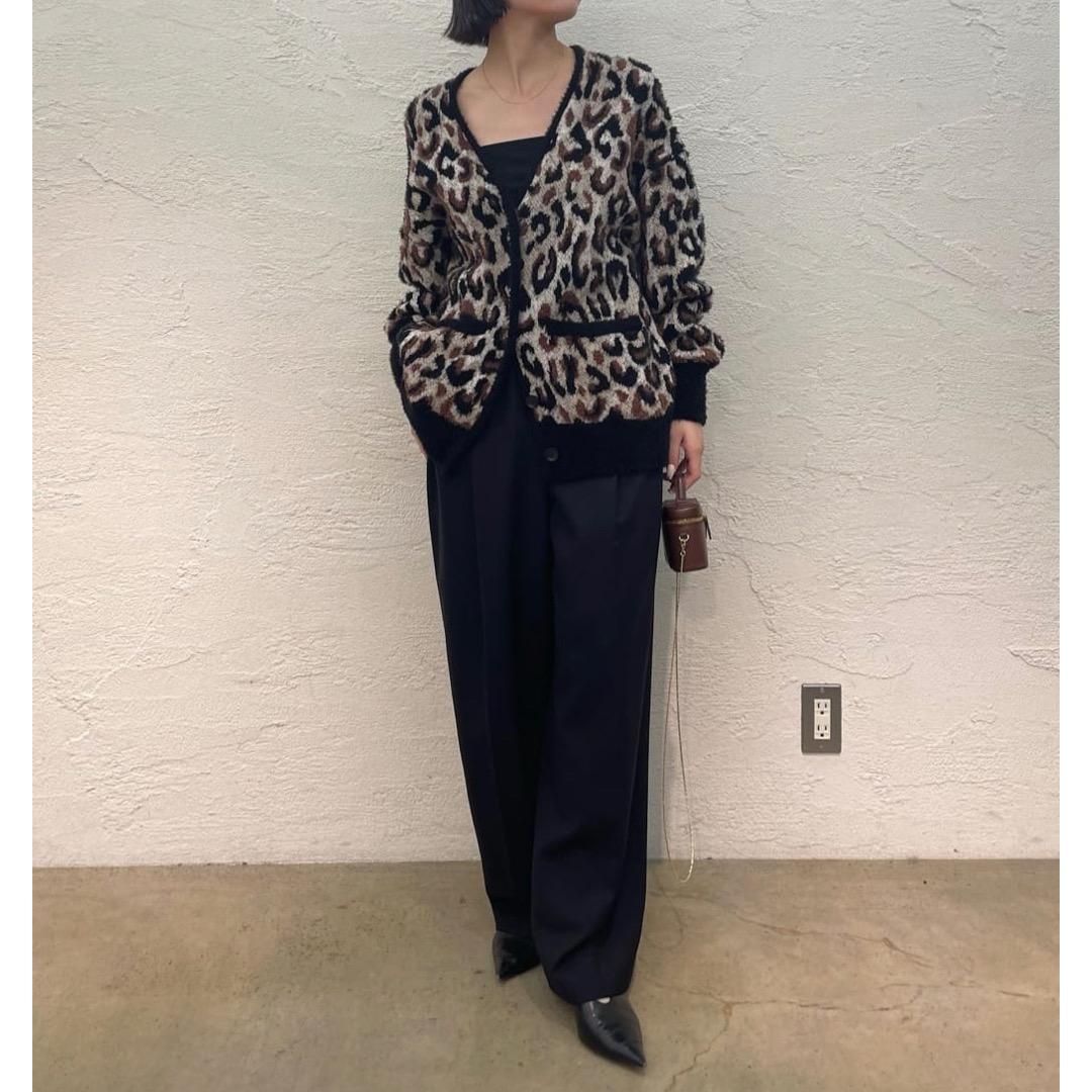 美品 Whim Gazette 24AW 2wayレオパードシャギーカーディガン - メルカリ