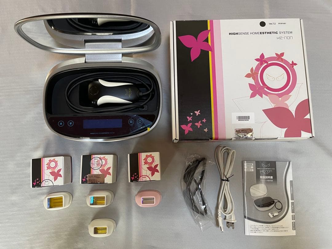 ケノン　脱毛器 Ver7.2　カートリッジ4個、付属品