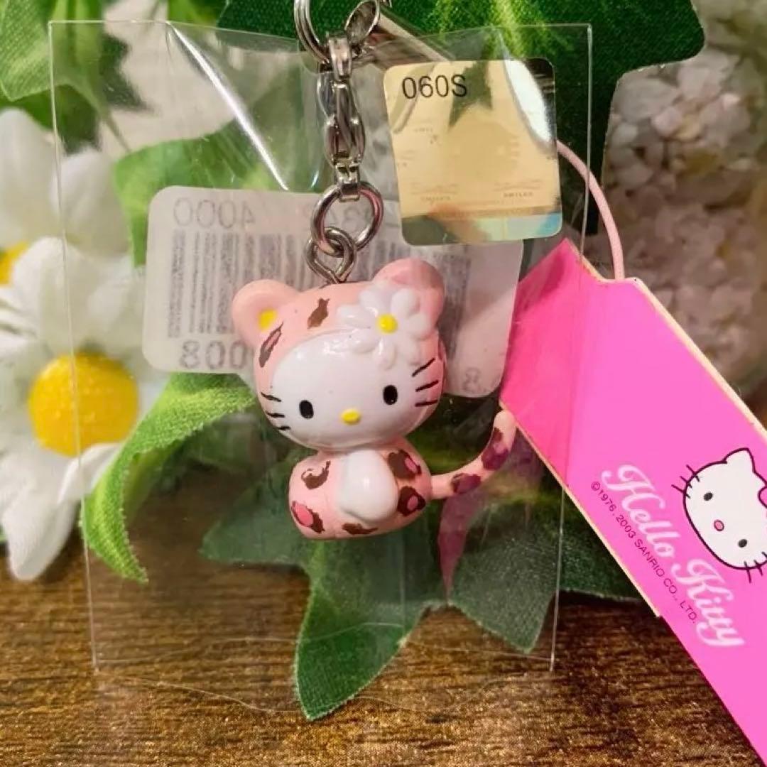 【激レア】ハローキティ　韓国限定　2003年　根付 ピンクヒョウ柄　ストラップ