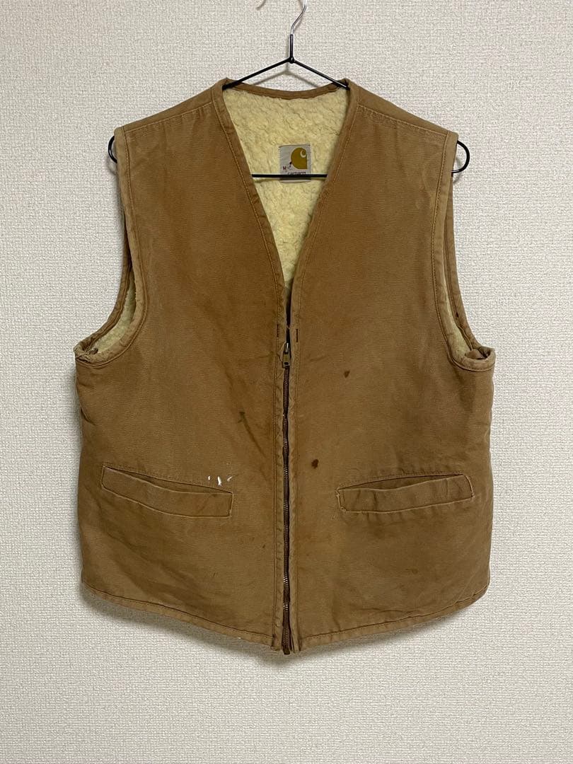 80s 90s CarHartt DUCK BOA VEST 裏地ボア 中古・古着通販】CarHartt (カーハート) 裏地ボアダックベスト グレー