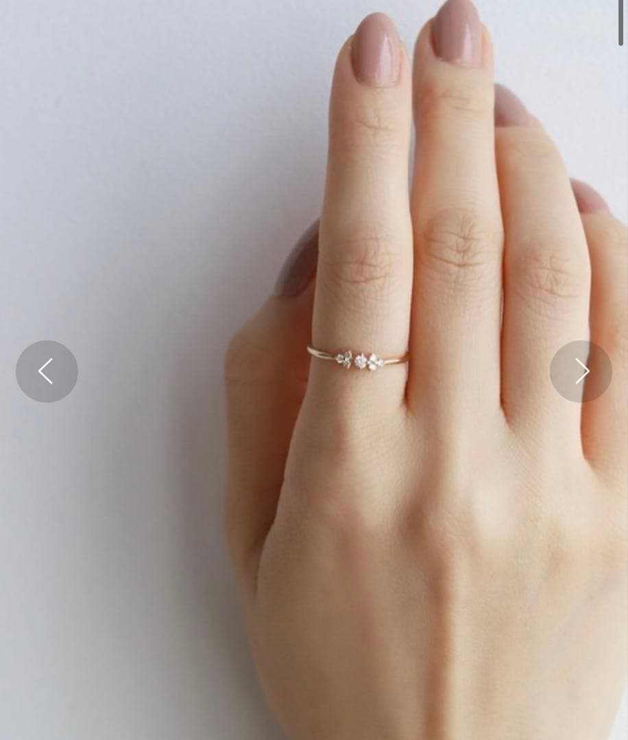 【美品】7号　ローレル7粒リング　シエナロゼ　k10　ダイヤモンド