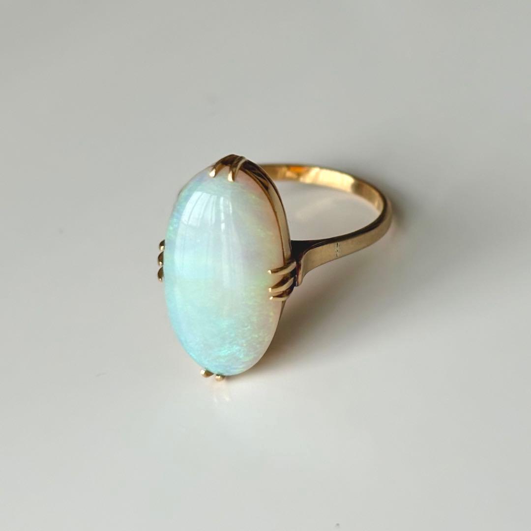 ヴィンテージ K18 オパール 千本透かしリング