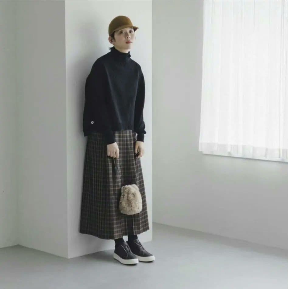 北欧暮らしの道具店　sosottoチェック柄プリーツスカート / 千鳥柄タータン