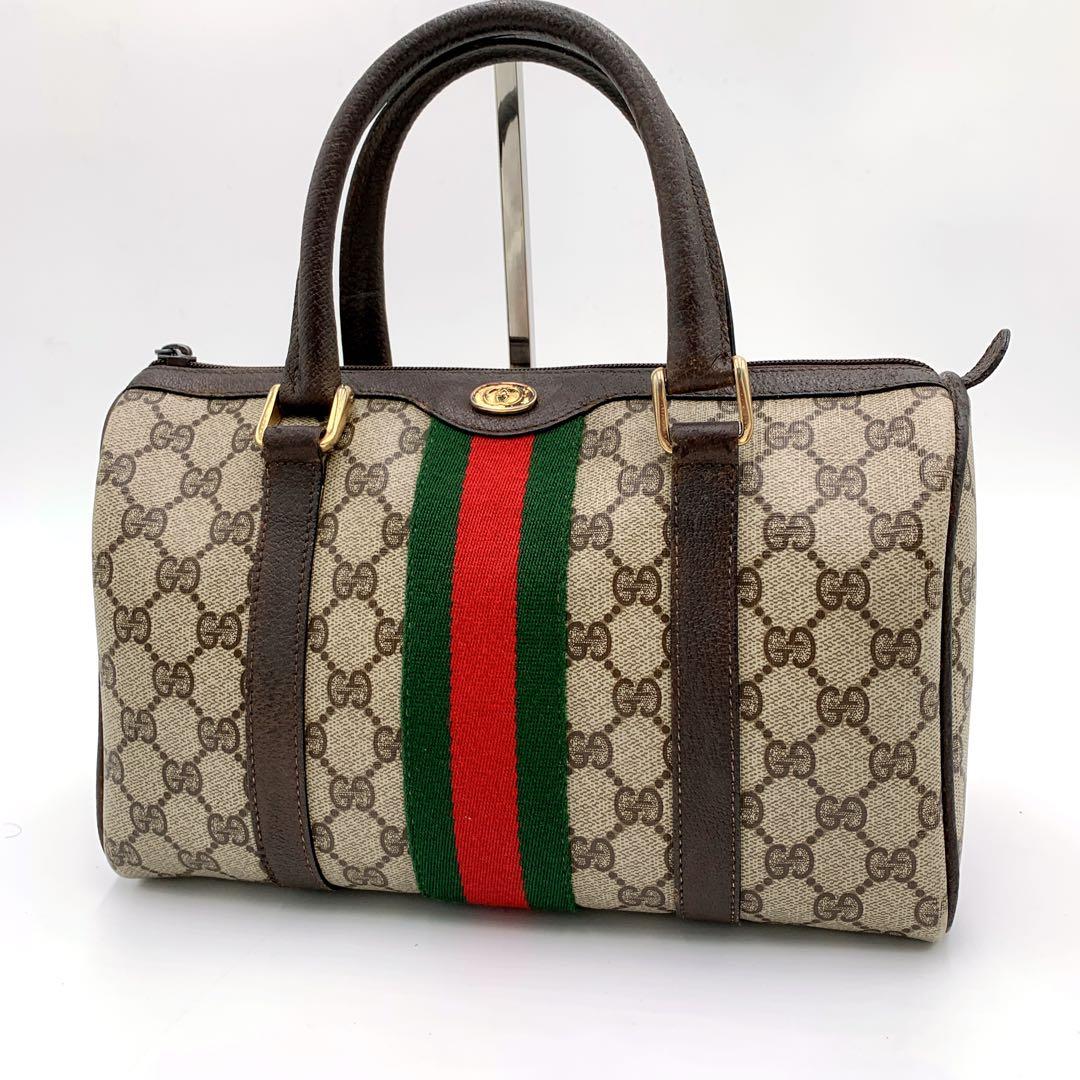 【美品✨】Gucci グッチ　GG柄　シェリーライン　ハンドバッグ　レザー