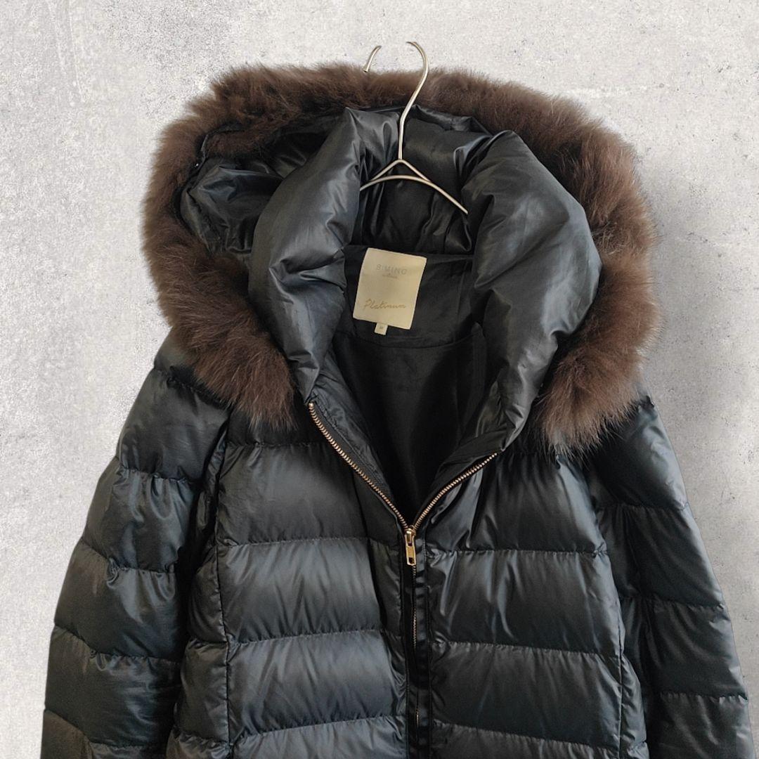 美品河田フェザー ビーミングバイビームスロングダウンコート