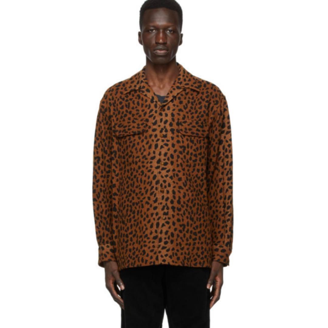 最終値下げWACKO MARIA ワコマリア　ウール オープンカラー レオパード WACKO MARIA - WACKO MARIA レオパード オープンカラーシャツ 豹柄の
