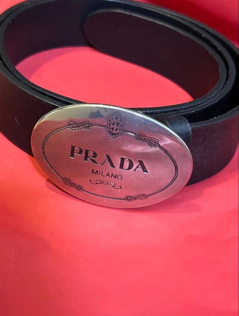 PRADA レザー ベルト 36/90