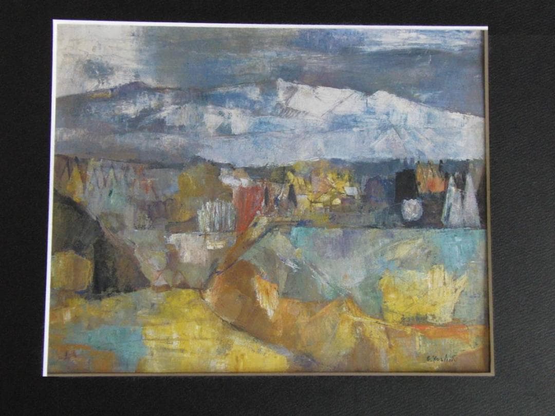 吉井忠、【雪の安達太良山】、希少な大判額装用画集より、美品、日本人画家