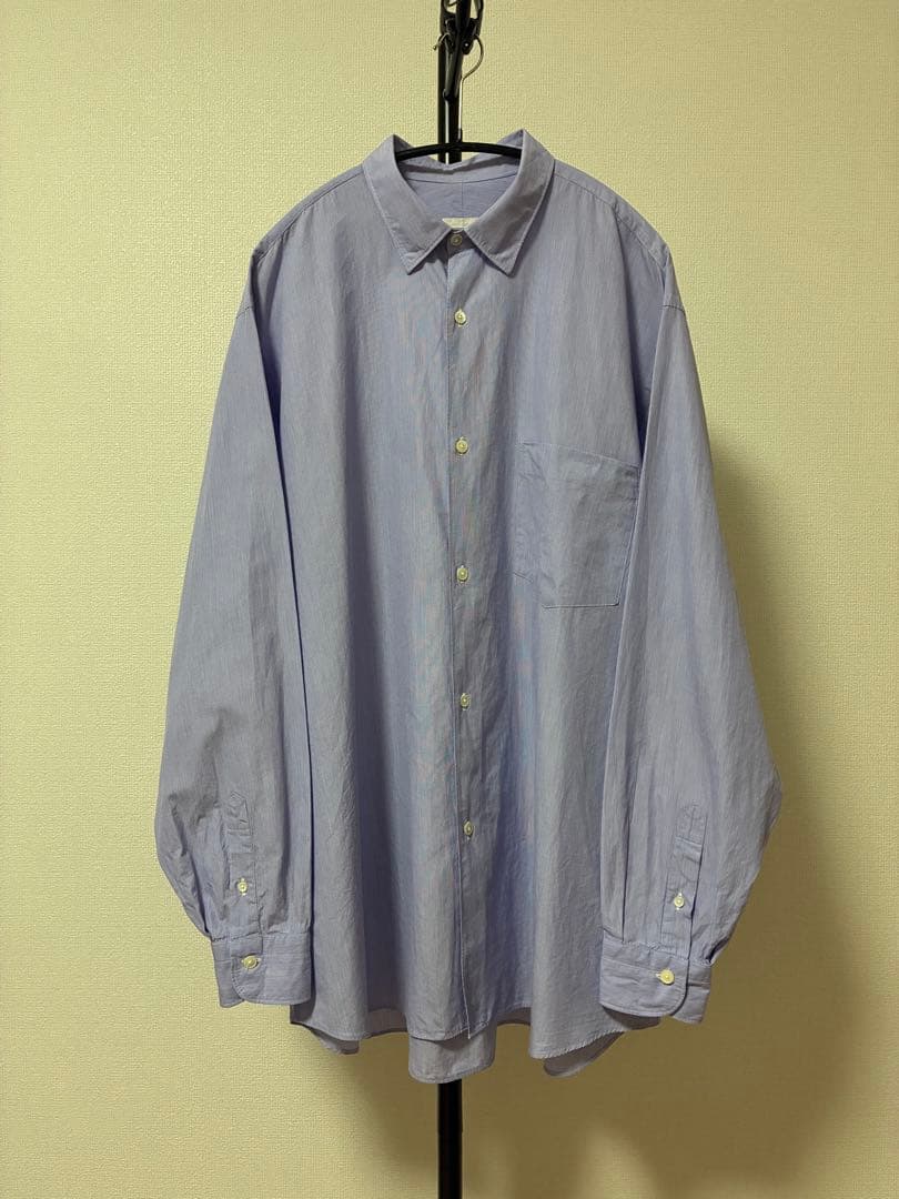 試着のみ✨ 希少 新型 22aw サイズ4 コモリ シャツ SAX STRIPE