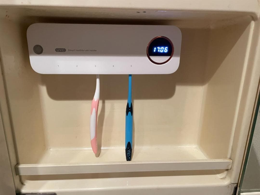 ☆歯ブラシ除菌器乾燥 壁掛け 歯ブラシホルダー 自動除菌