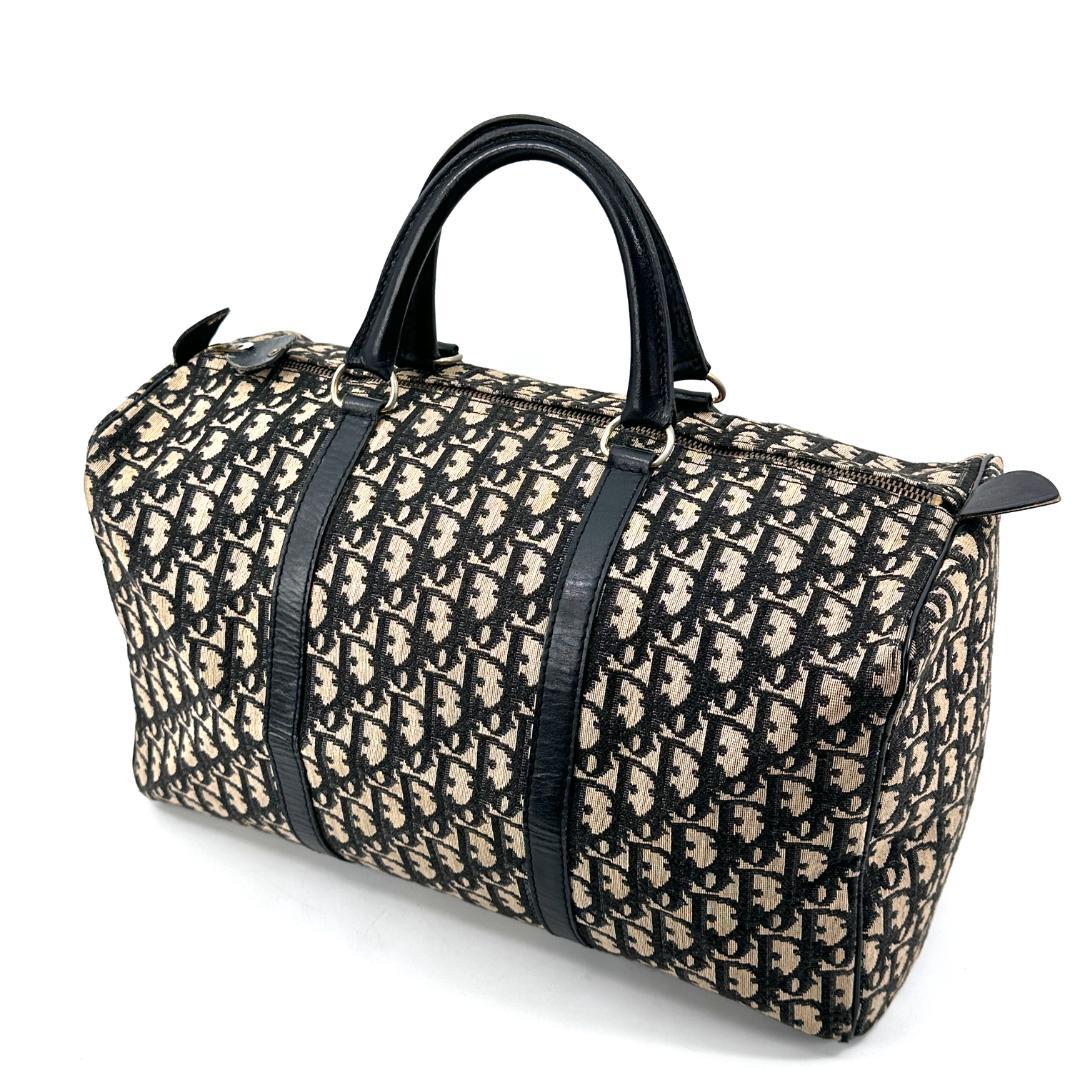 Christian Dior トロッター キャンバス ボストンバッグ ブラック