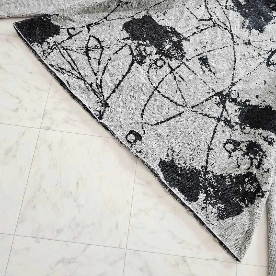 芽風 メフウ センソユニコ 変形 アシンメトリー 総柄 ニット プルオーバー