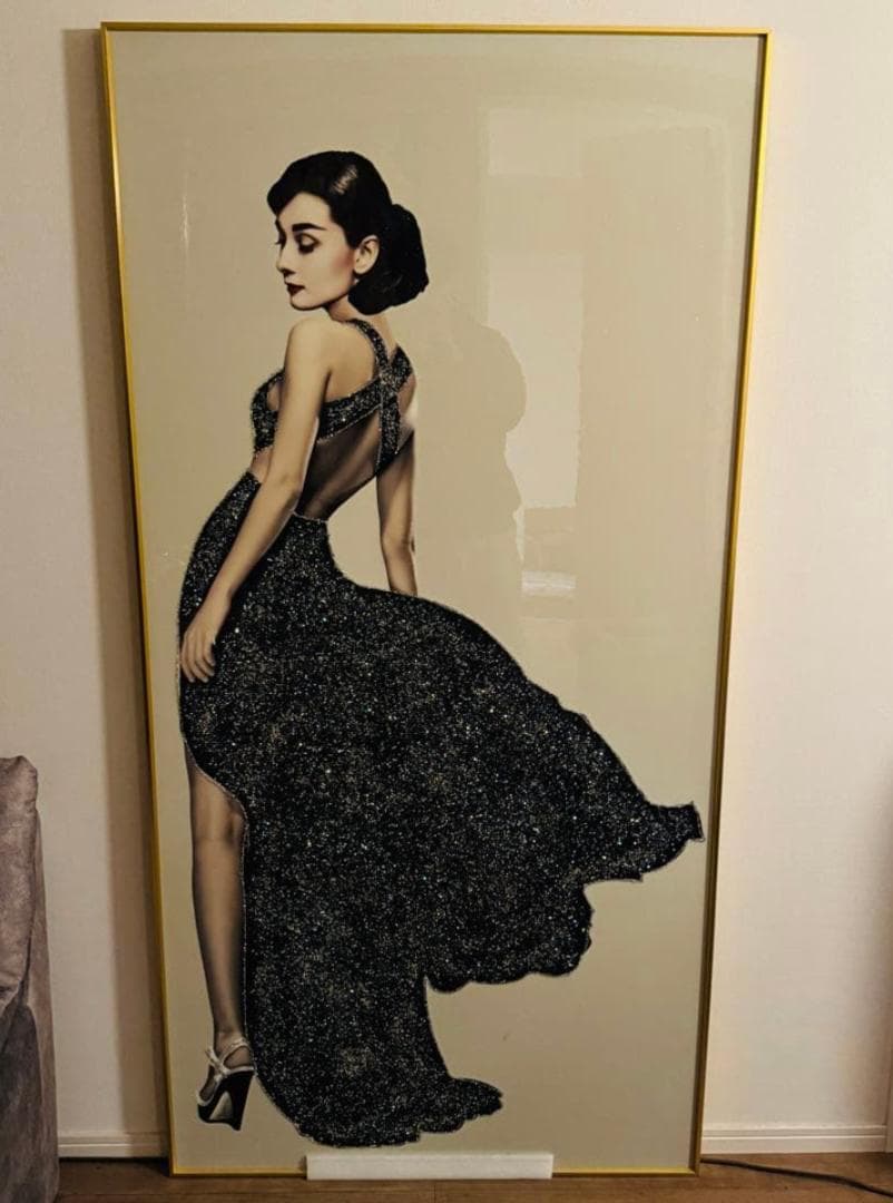 【美品】オードリーヘップバーンのアートパネル 180×90 水晶絵