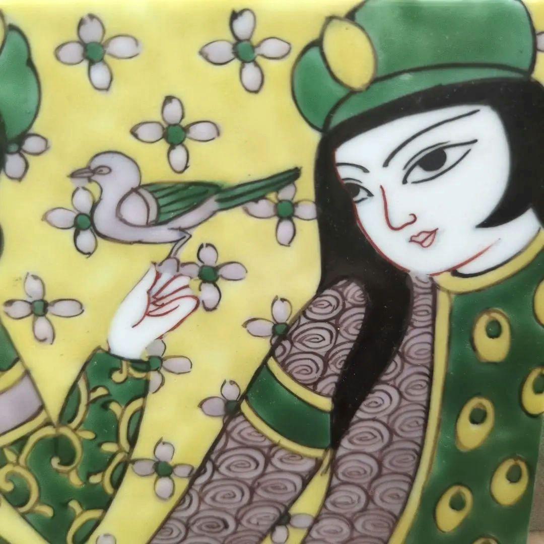 源右衛門 タイル 額無し オリエンタル 絵付 陶額 古伊万里 有田焼