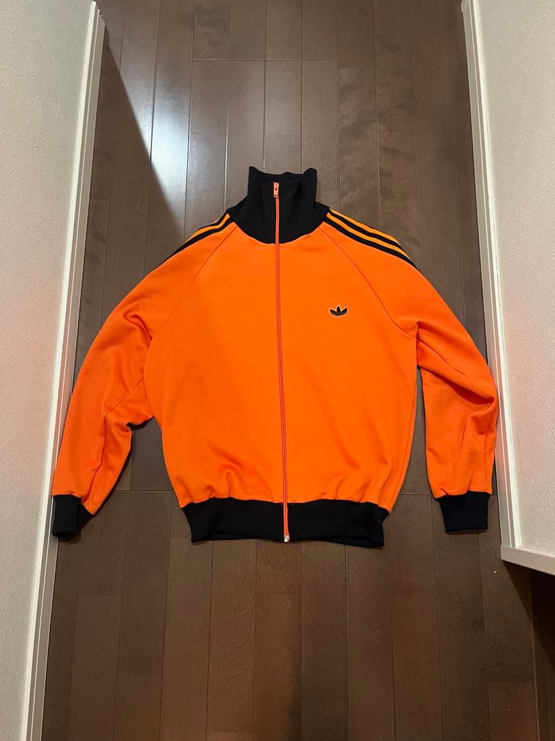 80s adidas トラックジャケット3号 デサント製 小松菜奈 オレンジ