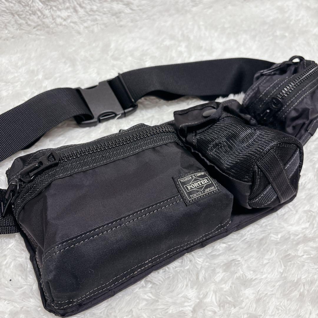 【未使用級】PORTER ALL ウエストバッグ 502-05961 ブラック
