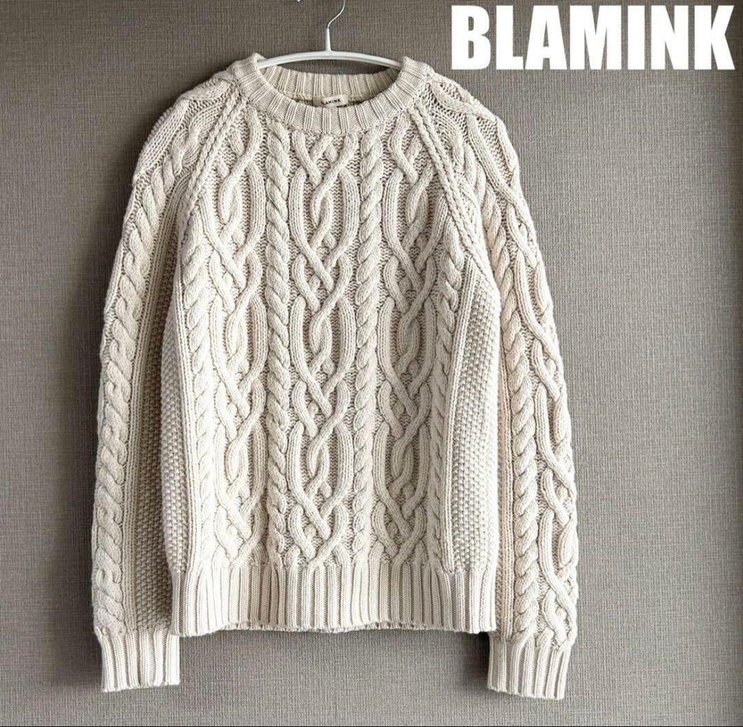 BLAMINK ブラミンク カシミヤ ケーブル ニット セーター 38