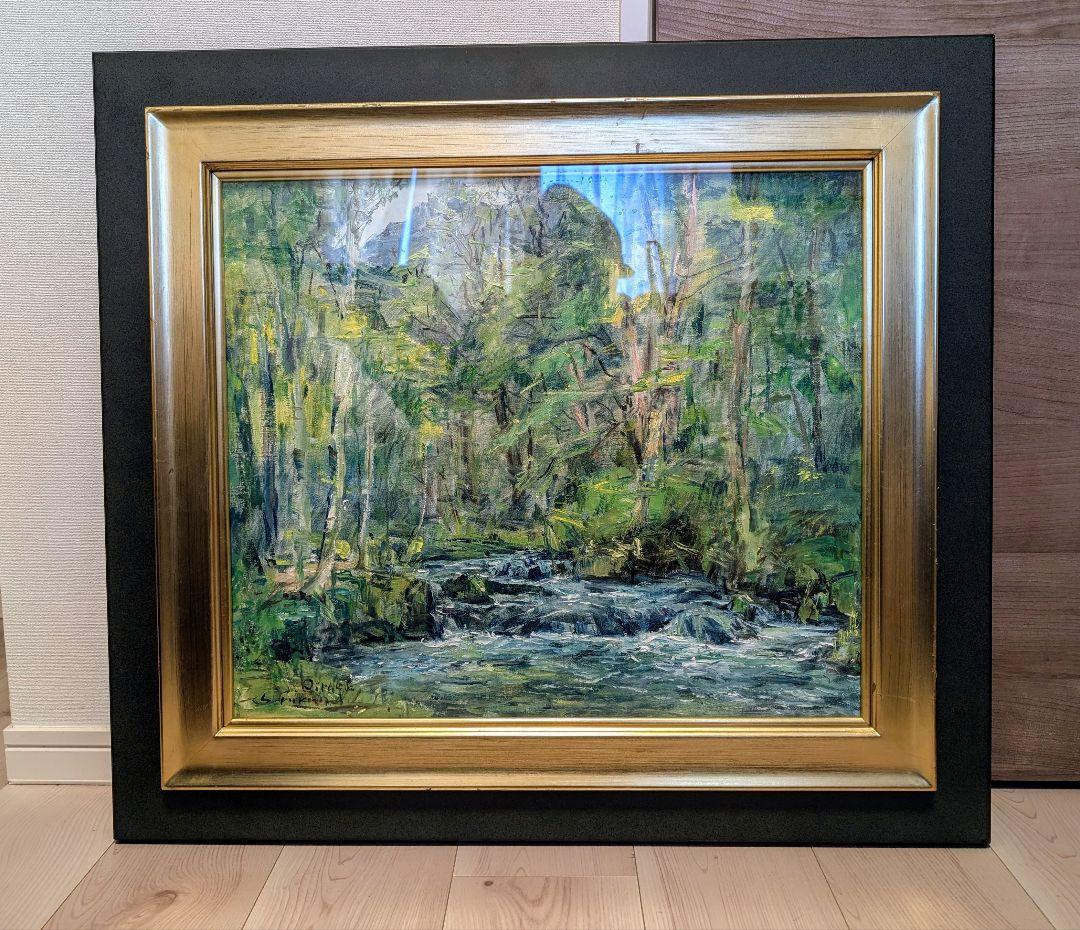 白日会　福田俊三　奥入瀬新緑　10号　優品油彩画 自然風景 南房総の春 | ｜正光画廊