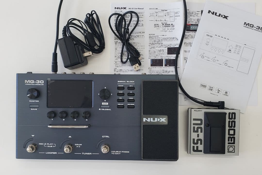 NUX MG-30 + BOSS FS-5U ファームウェア最新
