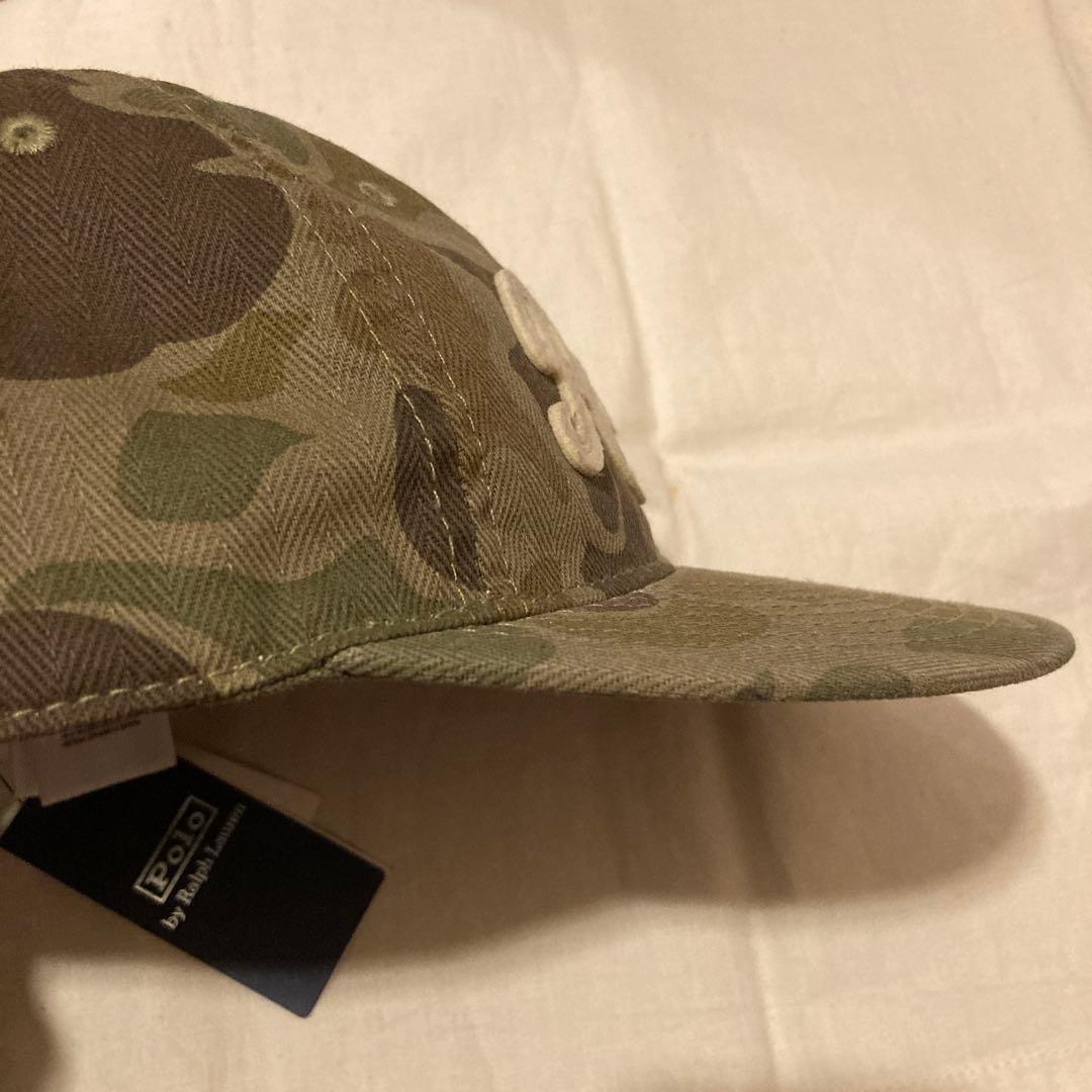 PoloRalphLaurenカモ迷彩ヘリンボーンボールキャップポロ未使用タグ付