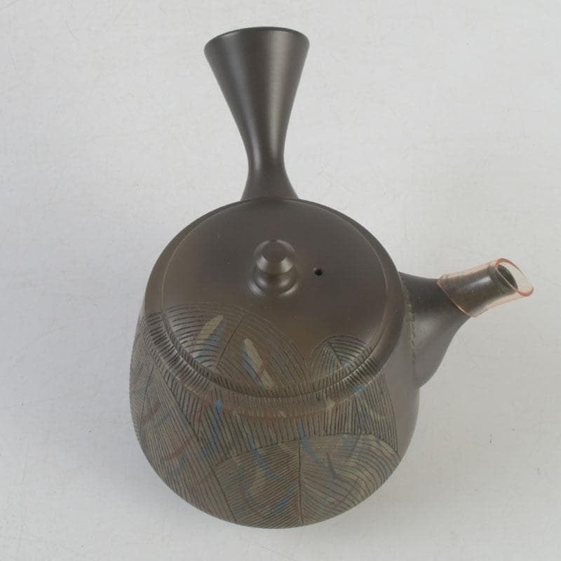 煎茶道具 常滑焼 伊藤昭陽作 急須 茶壷 共布共箱 V 9772